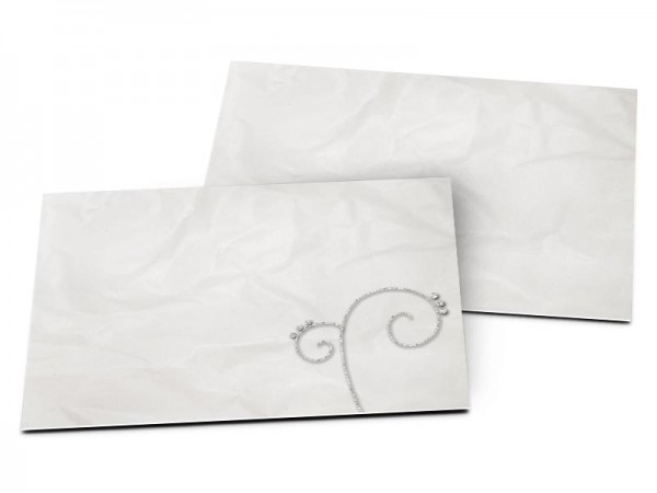 Carton d'invitation mariage - Ornement gris sur fond clair