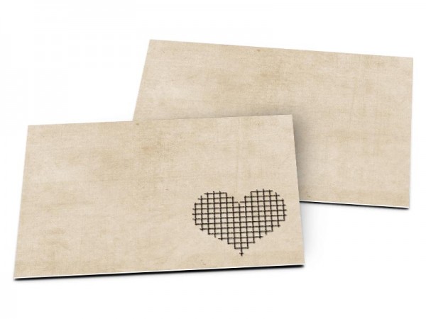 Carton d'invitation mariage - Coeur grillagé