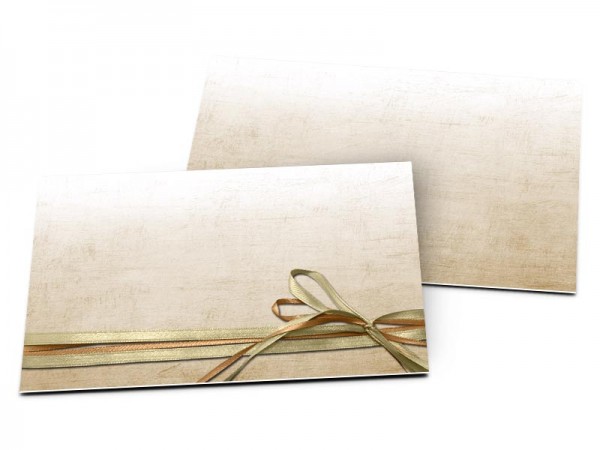 Carton d'invitation mariage - Double ruban posé sur fond ivoire