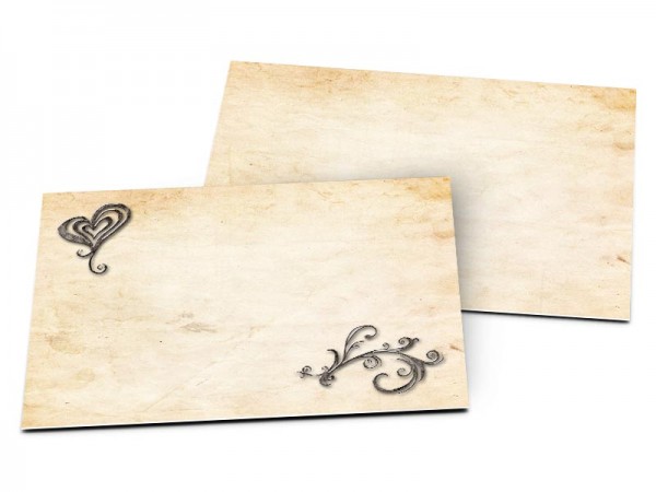 Carton d'invitation mariage - Coeur stylisé et arabesque