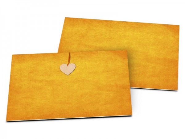 Carton d'invitation mariage - Pendentif sur fond jaune-orangé