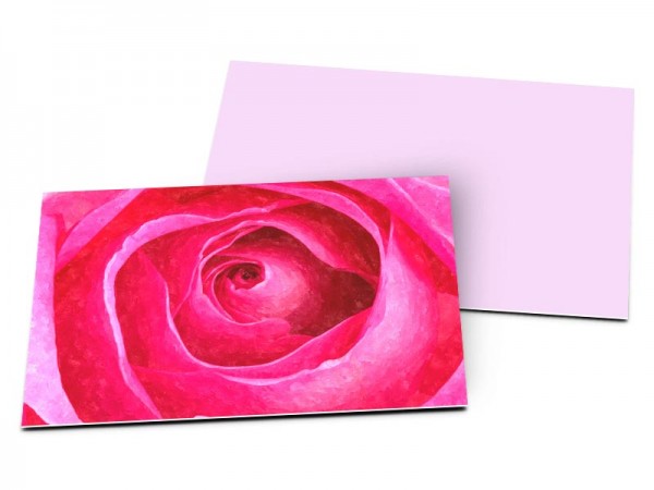 Carton d'invitation mariage - Une rose façon aquarelle