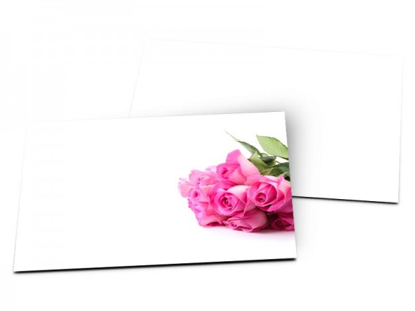 Carton d'invitation mariage - Bouquet de roses rose
