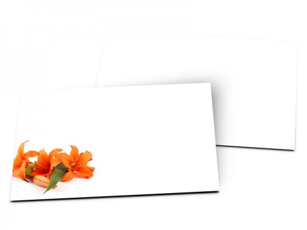 Carton d'invitation mariage - Trois lys orange