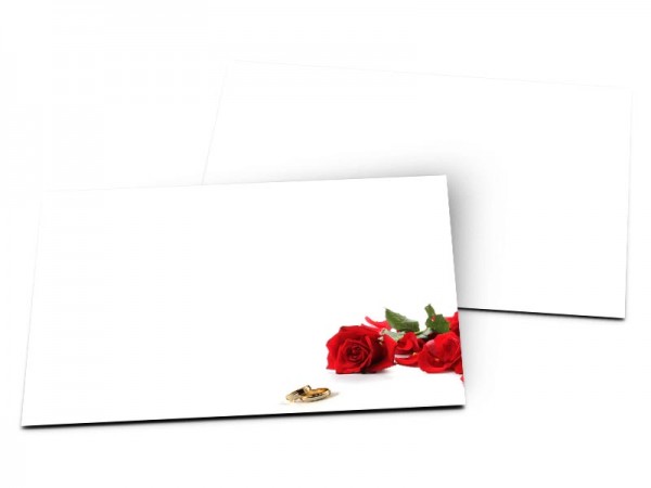 Carton d'invitation mariage - Alliances et roses