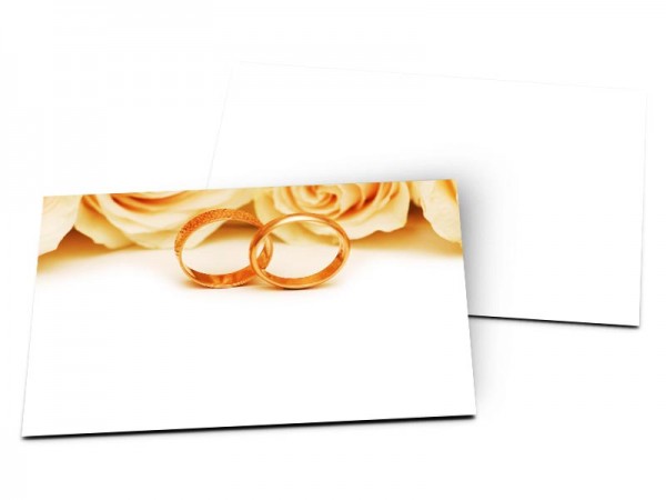 Carton d'invitation mariage - Deux anneaux d'or