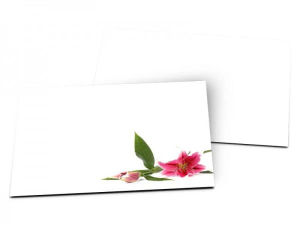 Carton d'invitation mariage - Le lys et sa feuille
