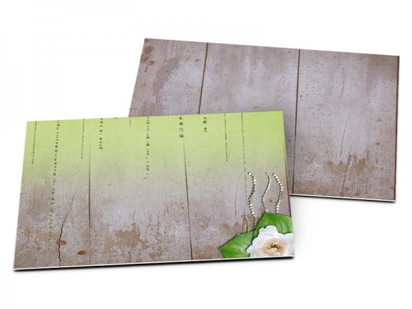 Carton d'invitation mariage - Bois vert et gris