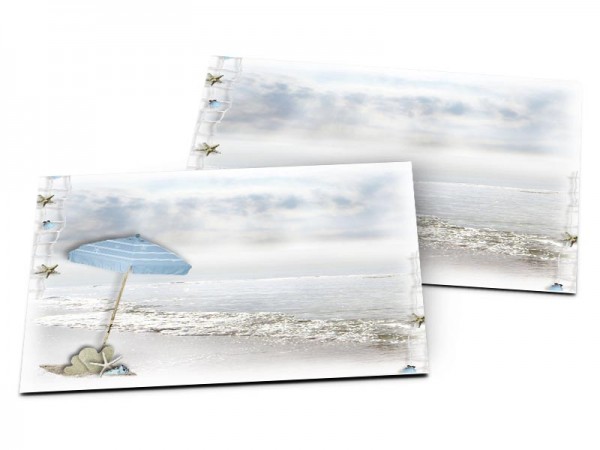 Carton d'invitation mariage - La mer – sur la plage abandonnée...