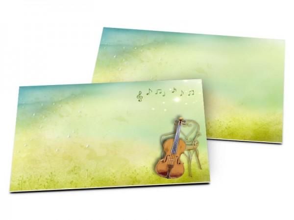 Carton d'invitation mariage - La musique - violons et violoncelles