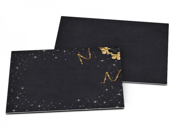 Carton d'invitation mariage - Les étoiles – or et noir