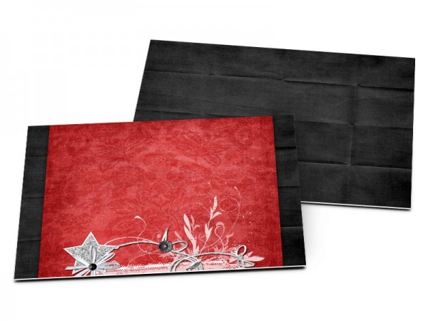 Carton d'invitation mariage - Rouge et noir – un feu d'artifice