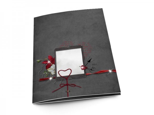 Menu mariage - Un coeur de ficelle rouge