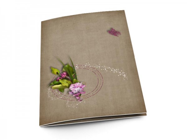 Menu mariage - Papillon de strass violet