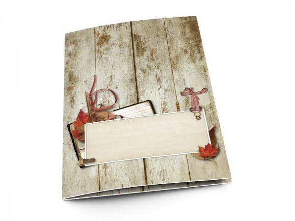Menu mariage - Bois et feuilles d'automne
