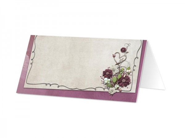 Marque-place mariage - Love pourpre