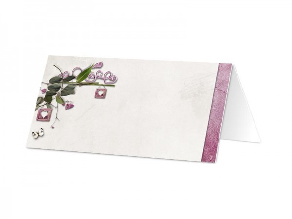 Marque-place mariage - Un nid pourpre