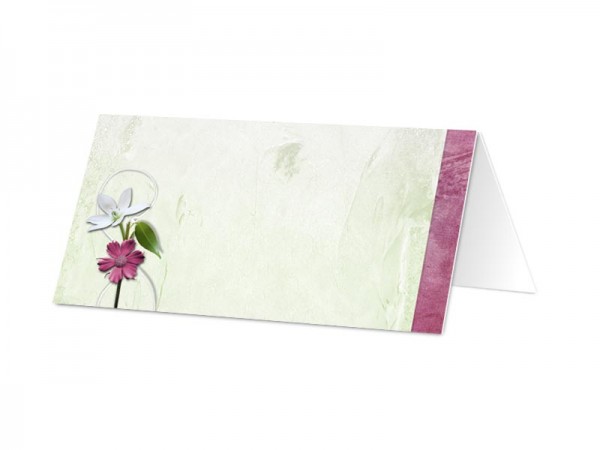 Marque-place mariage - Floral pourpre