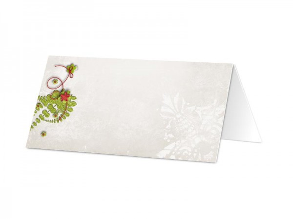 Marque-place mariage - Puzzle rouge et vert