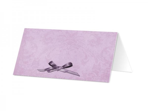 Marque-place mariage - Un petit noeud violet