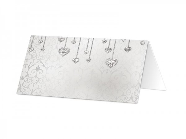 Marque-place mariage - Coeurs en pendentifs