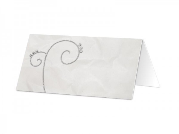 Marque-place mariage - Ornement gris sur fond clair