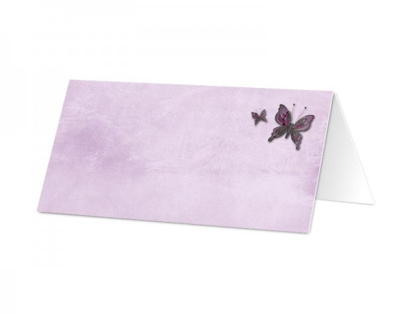 Marque-place mariage - Deux papillons violets