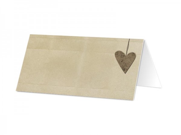 Marque-place mariage - Pendentif coeur marron