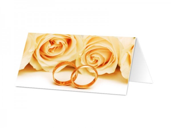 Marque-place mariage - Deux anneaux d'or