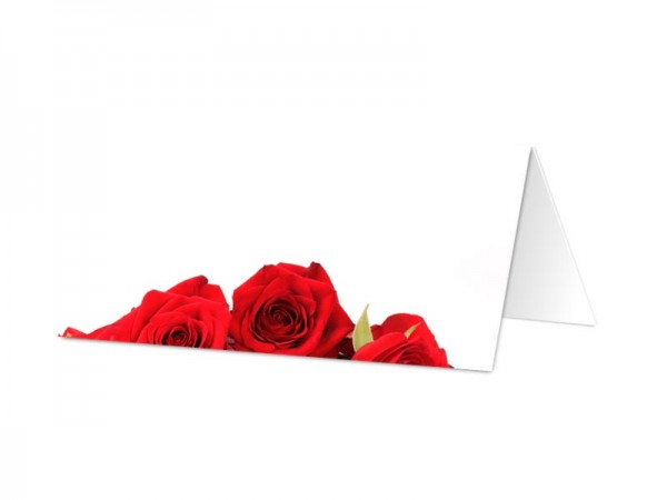 Marque-place mariage - Trio de roses rouge