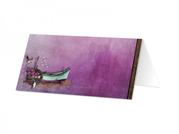 Marque-place mariage - La mer – le bateau et la mouette