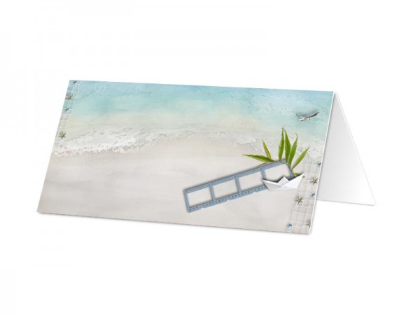 Marque-place mariage - Les îles – plage tropicale