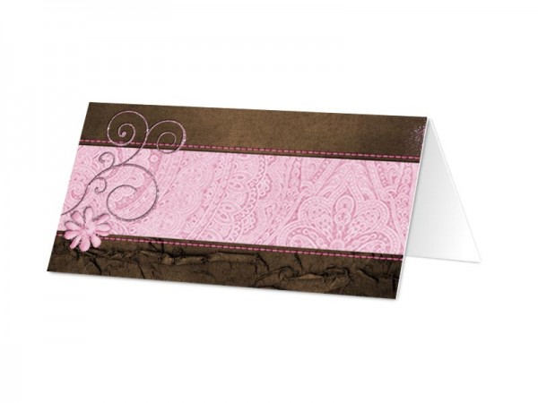 Marque-place mariage - Rose et chocolat – ornements roses